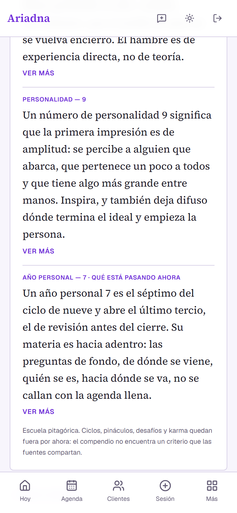 Año personal de un consultante con su texto